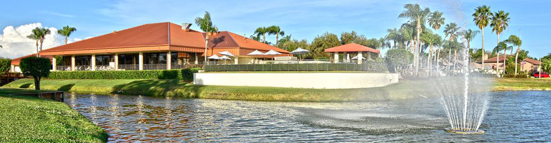 Clubhouse with fountain